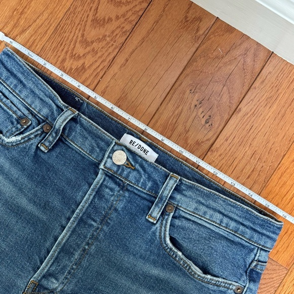 RE/DONE High-Rise Ankle Crop Jeans Dusk Destroy Size 30 - Picture 12 of 16